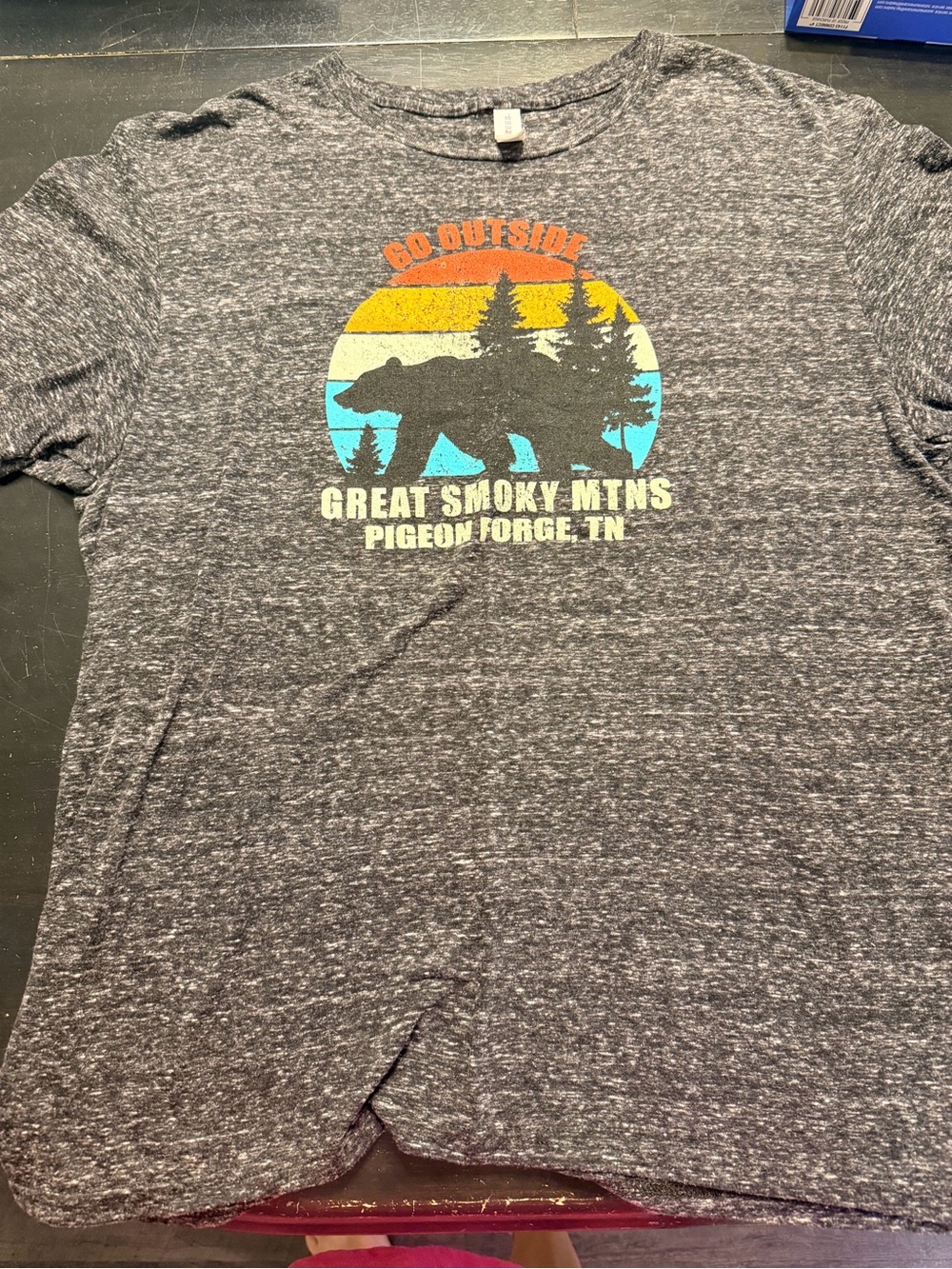 Jerzees Gray 'Go Outside' Great Smoky Mountains Graphic Tee